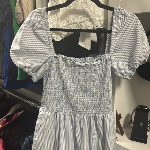 J. Crew Blue and White Striped Midi Dress - Picture 2 of 2